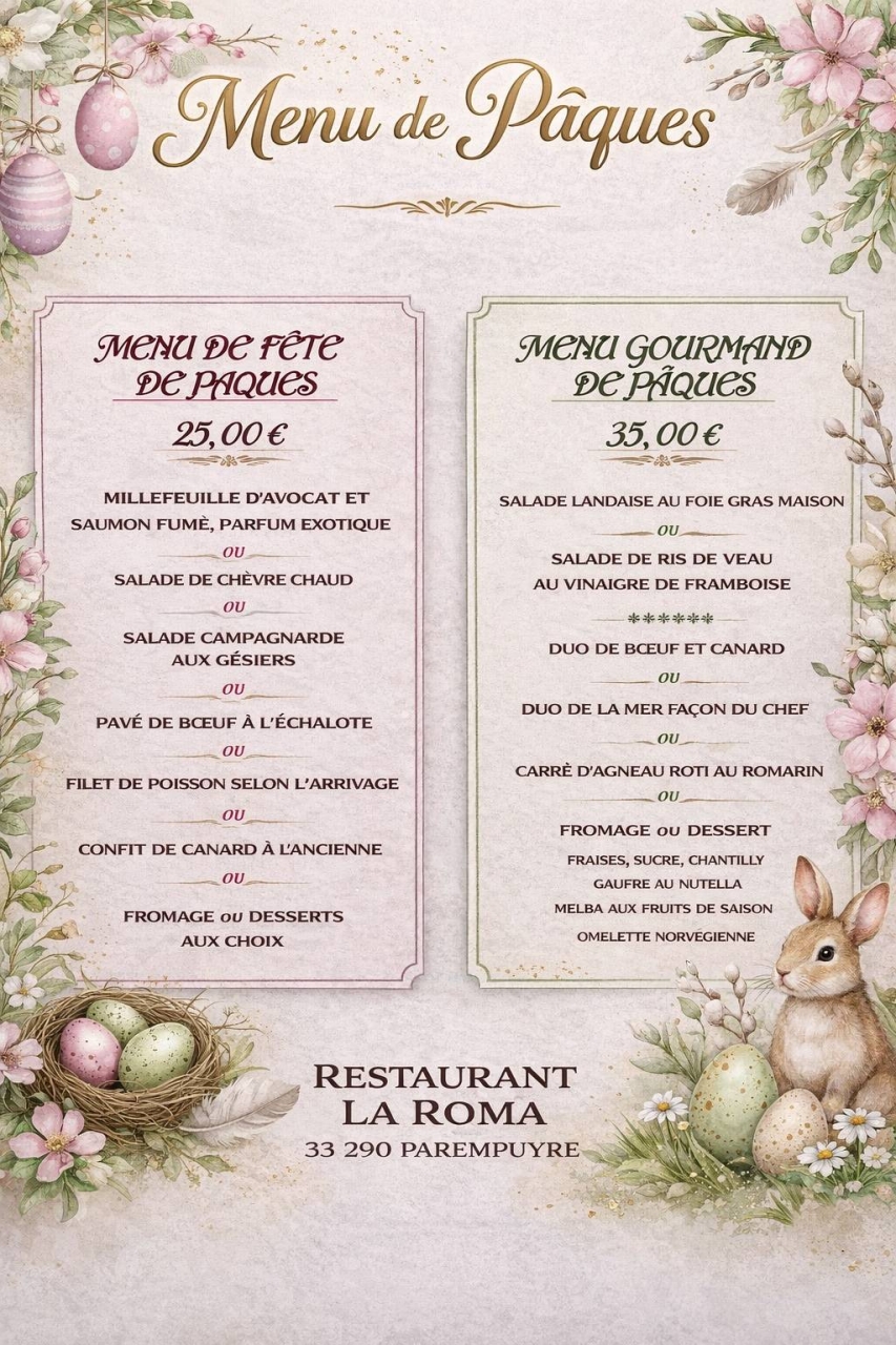 La Roma - Restaurant Brasserie Parempuyre - Resto Parempuyre